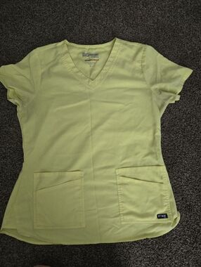 Grey's Anatomy Women's Lime Green V-Neck Scrub Top
